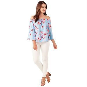 MUD PIE IZZY Off-The-Shoulder Top Floral Print